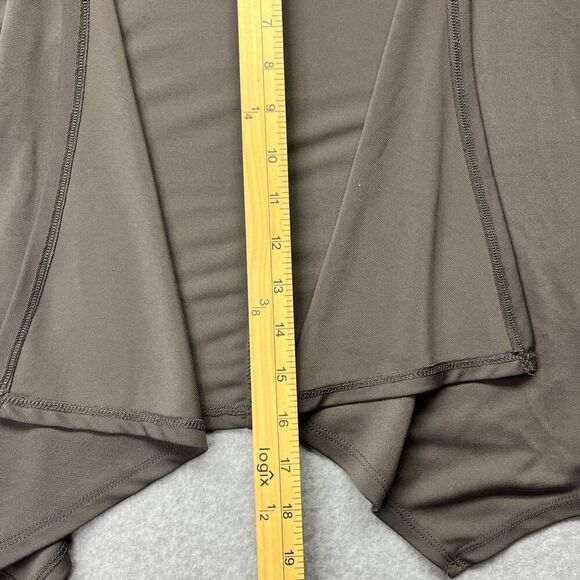 Y2k Carmen Marc Valvo Open Draped Cardigan Wrap Gray size L Stretch - Picture 5 of 8